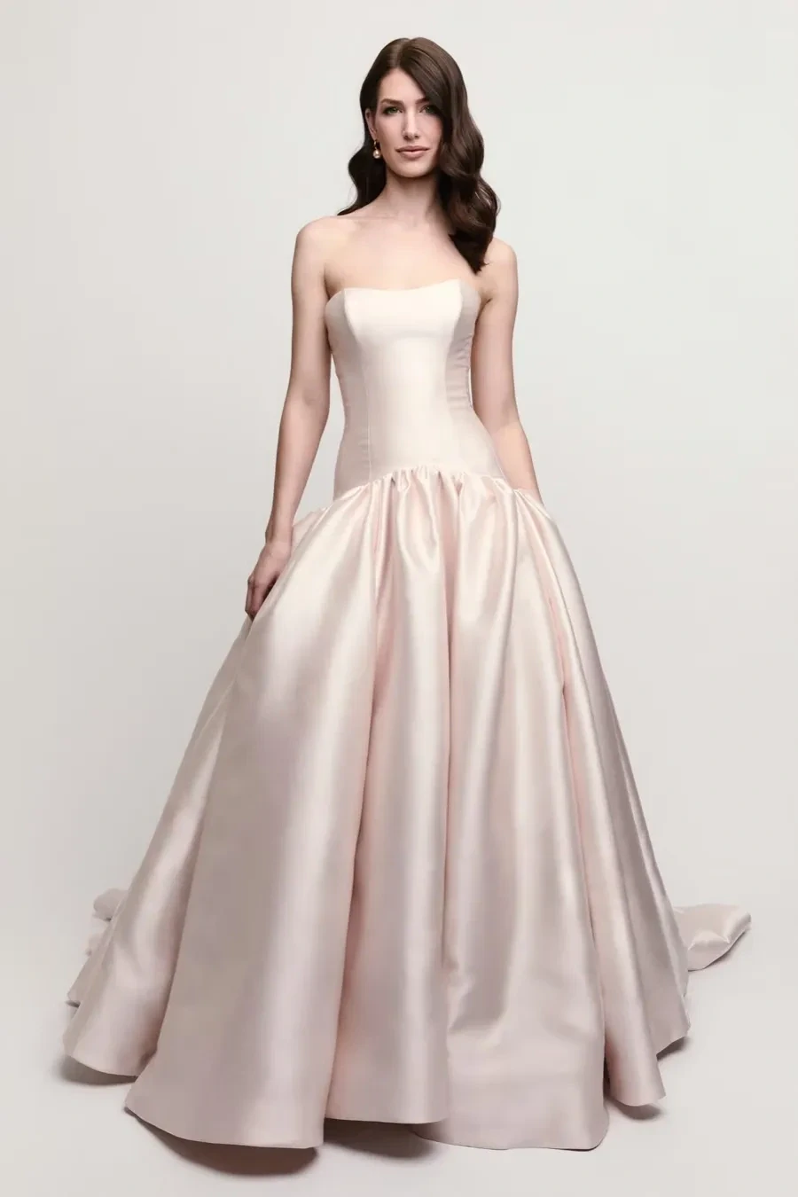 Model in white Watters wedding dress