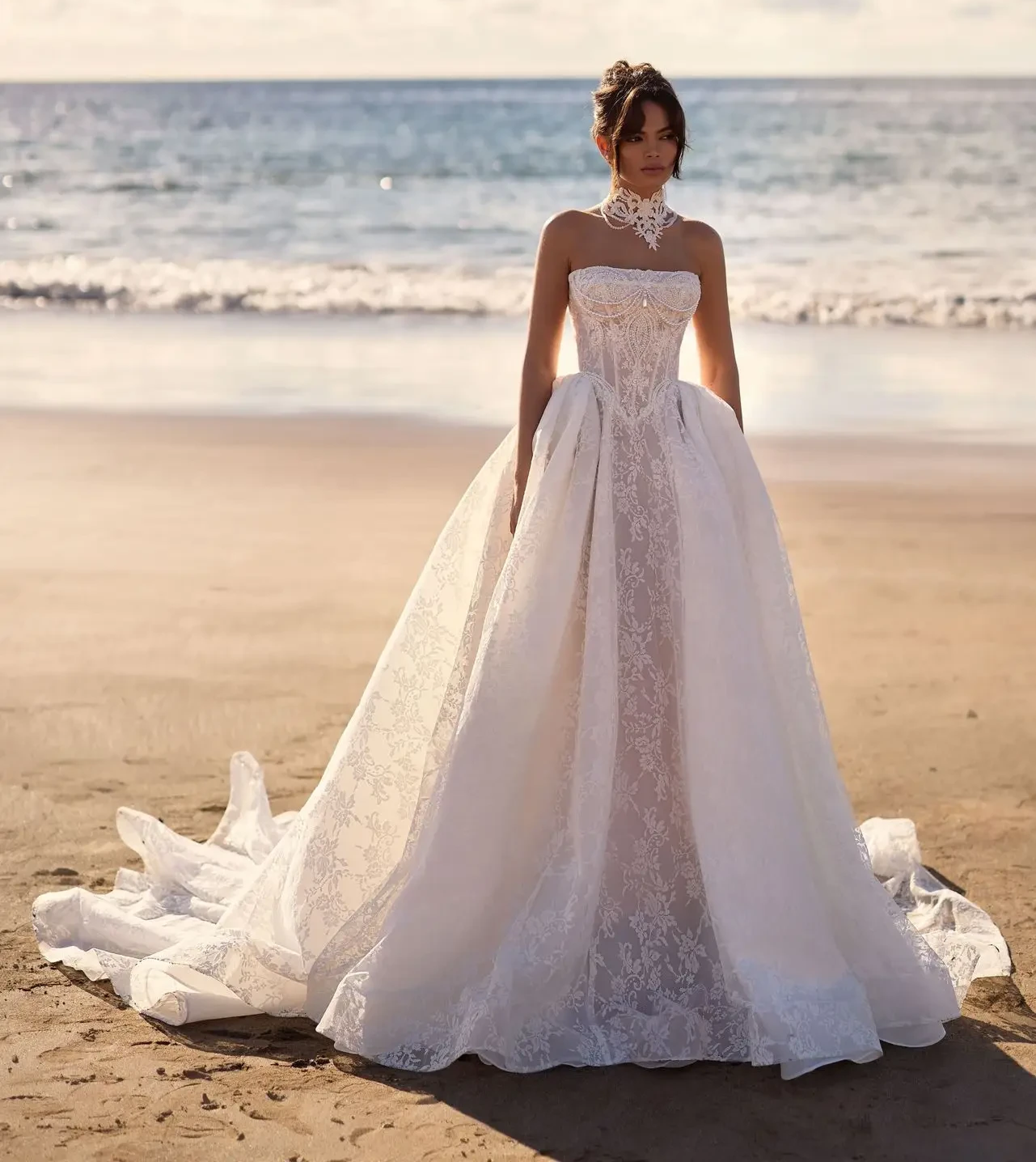 Model wearing Milla Nova wedding gown