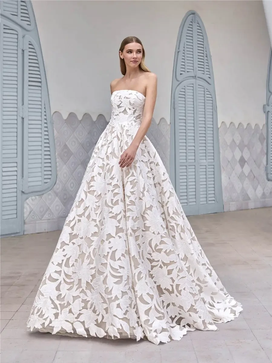 Model wearing Pronovias wedding gown