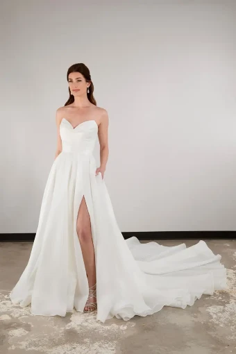 Essense of Australia Style #D3941 #0 default (IV-IV) IVORY LUXE ORGANZA OVER IVORY GOWN thumbnail