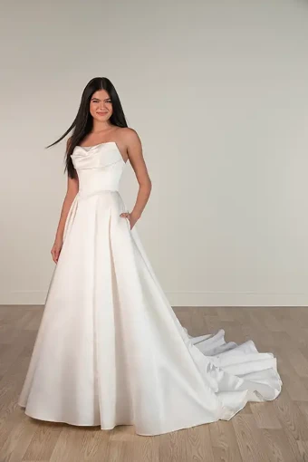 Stella York Style #SY8084 #8 Pure Ivory Jaquard thumbnail