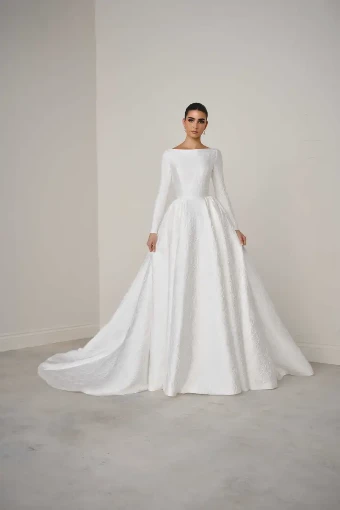 Justin Alexander Signature Style #CALISTA-SATIN #5 Ivory thumbnail