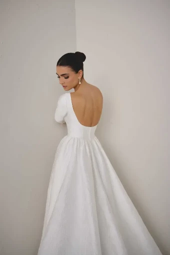 Justin Alexander Signature Style #CALISTA-SATIN #2 Ivory thumbnail