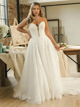 Maggie Sottero Style #JENNIFER #4 Ivory over Blush (gown with Ivory Illusion) thumbnail