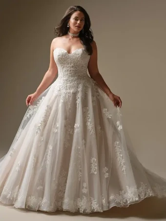 Maggie Sottero Style #JENNIFER #3 Ivory over Blush (gown with Ivory Illusion) thumbnail