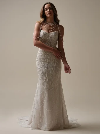 Sottero and Midgley Style #CONSTANCE #5 Ivory/Silver Accent over Soft Nude (gown with Natural Illusion) thumbnail