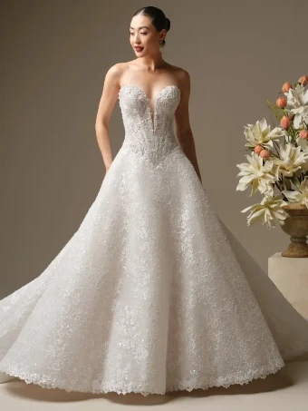 Sottero and Midgley Style #ANGELICA #1 Ivory over Soft Blush (gown with Ivory illusion) thumbnail